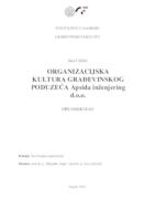 Organizacijska kultura građevinskog poduzeća "Apsida inženjering d.o.o."