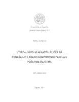 UTJECAJ GIPS-VLAKNASTIH PLOČA NA PONAŠANJE LAGANIH KOMPOZITNIH PANELA U POŽARNIM UVJETIMA