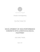 Developement of high-performance concrete with lower ecological footprint