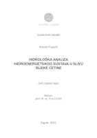 Hidrološka analiza hidroenergetskog sustava u slivu rijeke Cetine