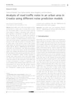 Analysis of road traffic noise in an urban area in Croatia using different noise prediction models