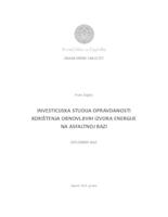 Investicijska studija opravdanosti korištenja obnovljivih izbora energije na asfaltnoj bazi