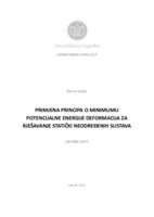 Primjena principa o minimumu potencijalne energije deformacija za rješavanje statički neodređenih sustava