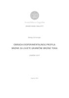 Obrada eksperimentalnog profila brzine za uvjete granične brzine toka