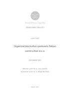 Organizacijska kultura poduzeća Tekton construction d.o.o.