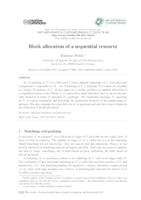 Block allocation of a sequential resource