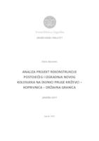 Analiza projekt rekontstrukcije postojećeg i izgradnja novog kolosijeka na dionici pruge Križevci-Koprivnica-Državna granica