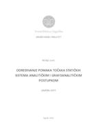 Određivanje pomaka točaka statičkih sistema analitičkim i grafoanalitičkim postupkom