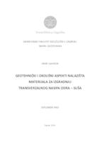 Geotehnički i okolišni aspekti nalazišta materijala za izgradnju transverzalnog nasipa Odra - Suša