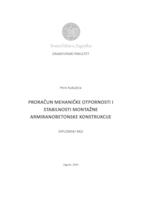 PRORAČUN MEHANIČKE OTPORNOSTI I STABILNOSTI MONTANE ARMIRANOBETONSKE KONSTRUKCIJE