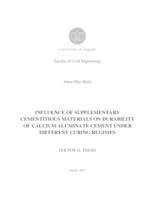 Influence of supplementary cementitious materials on durability of calcium aluminate cement under different curing regimes