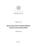 Analiza rezultata ispitivanja pješačko - biciklističkog čeličnog mosta