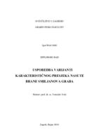 Usporedba varijanti karakterističnog presjeka nasute brane Smiljanova graba