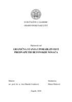 Granična stanja uporabljivosti prednapetih betonskih nosača