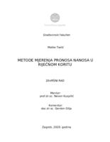 Metode mjerenja pronosa nanosa u riječnom koritu