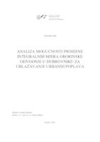 prikaz prve stranice dokumenta Analiza mogućnosti primjene integralnih mjera oborinske odvodnje u Dubrovniku za ublažavanje urbanih poplava