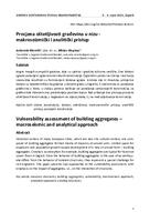 prikaz prve stranice dokumenta Procjena oštetljivosti građevina u nizu : makroseizmički i analitički pristup