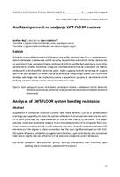 prikaz prve stranice dokumenta Analiza otpornosti na savijanje LWT-FLOOR sustava