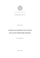 prikaz prve stranice dokumenta Tehnologija gradnje kao faktor isplativosti montažne gradnje