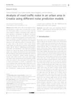 prikaz prve stranice dokumenta Analysis of road traffic noise in an urban area in Croatia using different noise prediction models