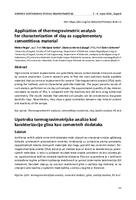 prikaz prve stranice dokumenta Application of thermogravimetric analysis for characterization of clay as supplementary cementitious material