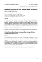 prikaz prve stranice dokumenta Modelling corrosion of steel reinforcement in concrete (pozvano predavanje)