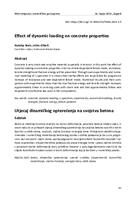 prikaz prve stranice dokumenta Effect of dynamic loading on concrete properties