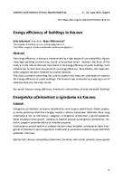 prikaz prve stranice dokumenta Energy efficiency of buildings in Kosovo