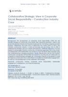 prikaz prve stranice dokumenta Collaborative Strategic View in Corporate Social Responsibility - Construction Industry Case