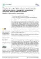 prikaz prve stranice dokumenta Analyzing the Level of Detail of Construction Schedule for Enabling Site Logistics Planning (SLP) in the Building Information Modeling (BIM) Environment