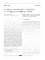 prikaz prve stranice dokumenta The role of competency-based certification in ensuring sustainable project delivery