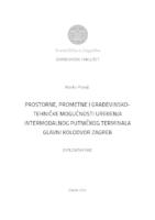 prikaz prve stranice dokumenta Prostorne, prometne i građevinsko-tehničke mogućnosti uređenja intermodalnog putničkog terminala Glavni kolodvor Zagreb