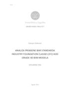 prikaz prve stranice dokumenta Analia primjene BIM standarda Industry Foundation Classes (IFC) kod izrade 4D BIM modela