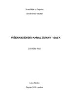 prikaz prve stranice dokumenta Višenamjenski kanal Dunav - Sava